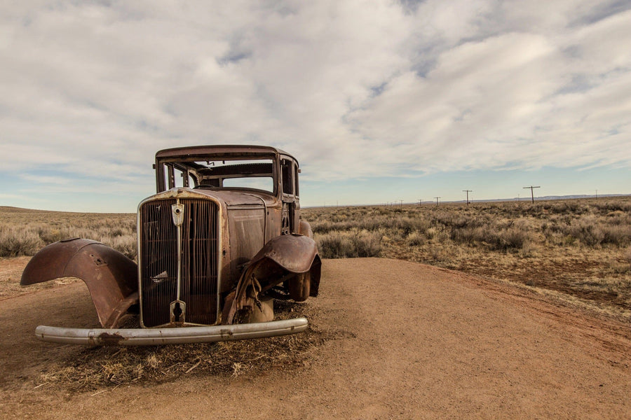 Abandoned Car Wall Mural - Peel and Stick Wall Murals Peel and stick Wall Mural Color Original Custom Size