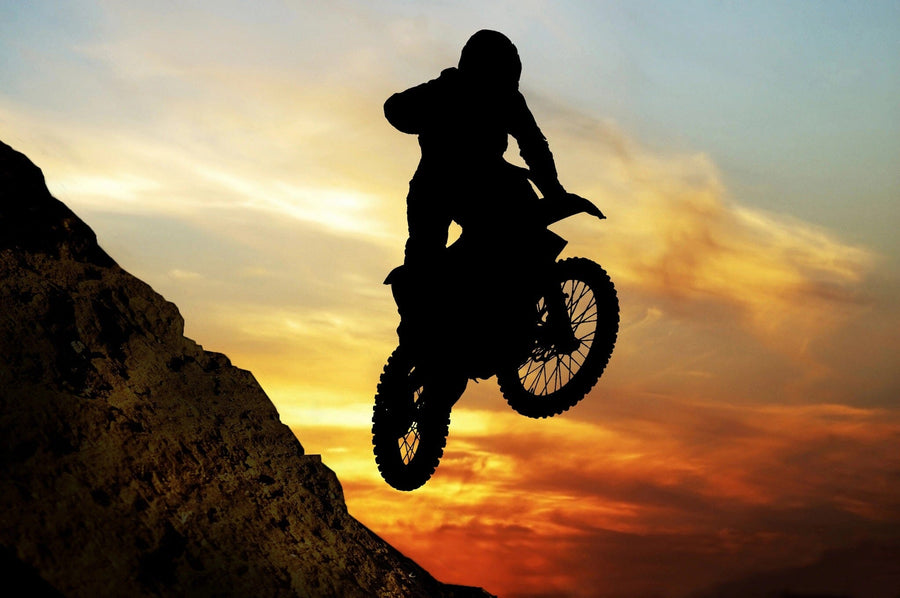 Motorcyclist to Jump Off A Cliff Wall Mural Wallpaper Mural photo Color Original Custom Size