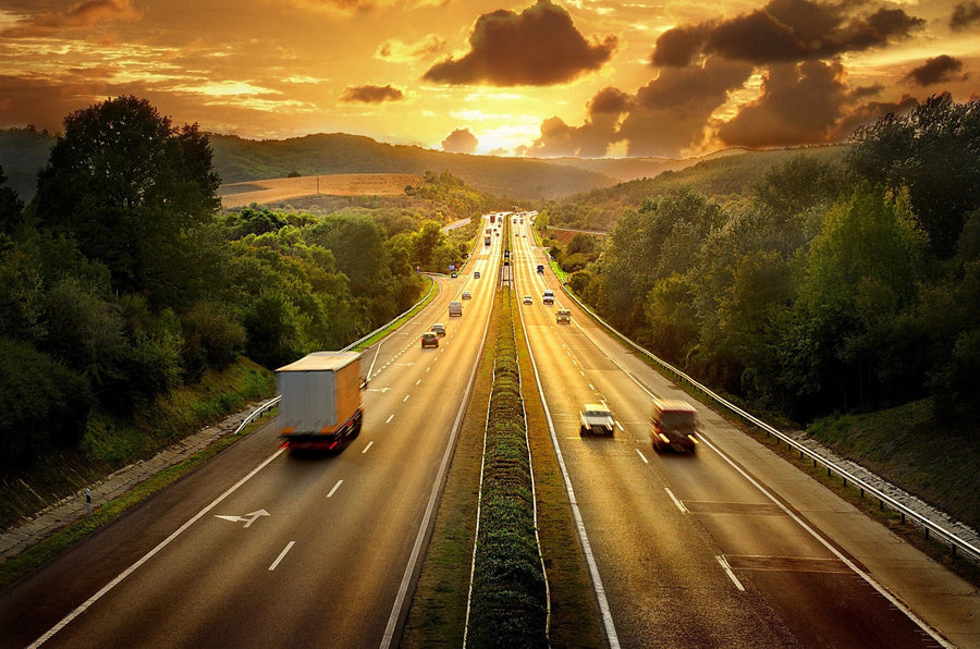 Sunset on the Road Wall Mural - Peel and Stick Wall Murals Peel and stick Wall Mural Color Original Custom Size