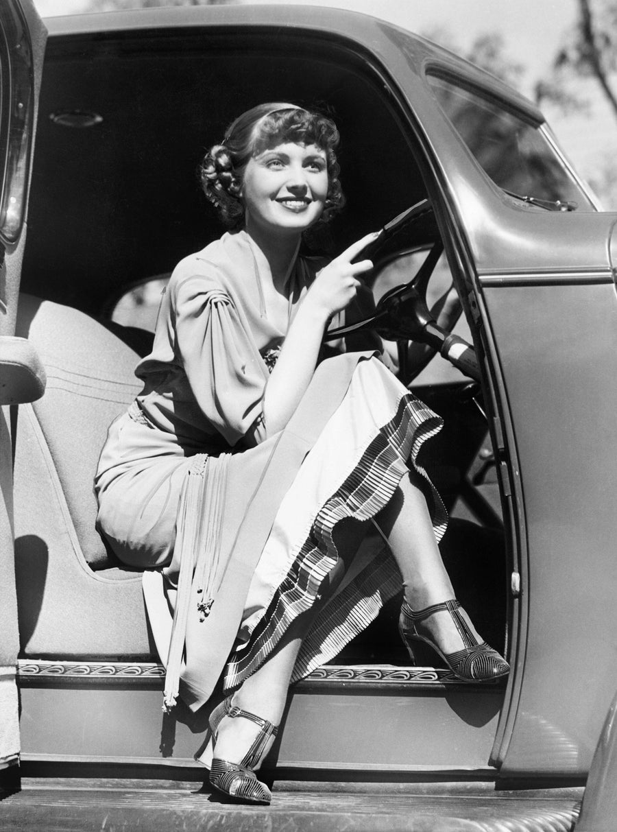 Woman Sitting in a Car Wall Mural – Peel and Stick Wall Murals Peel and stick Wall Mural Color Original Custom Size