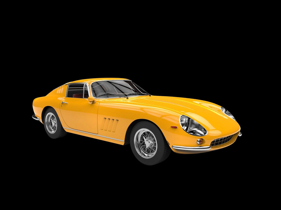 Yellow Vintage Sports Car Wall Mural - Peel and Stick Wall Murals Peel and stick Wall Mural Color Original Custom Size