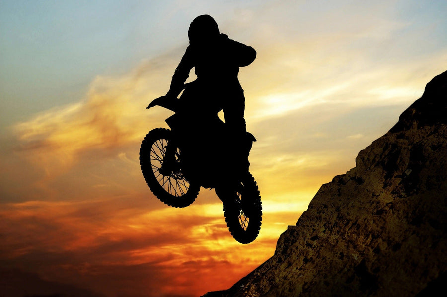 Motorcyclist to Jump Off A Cliff Wall Mural Wallpaper Mural photo Color Original Custom Size