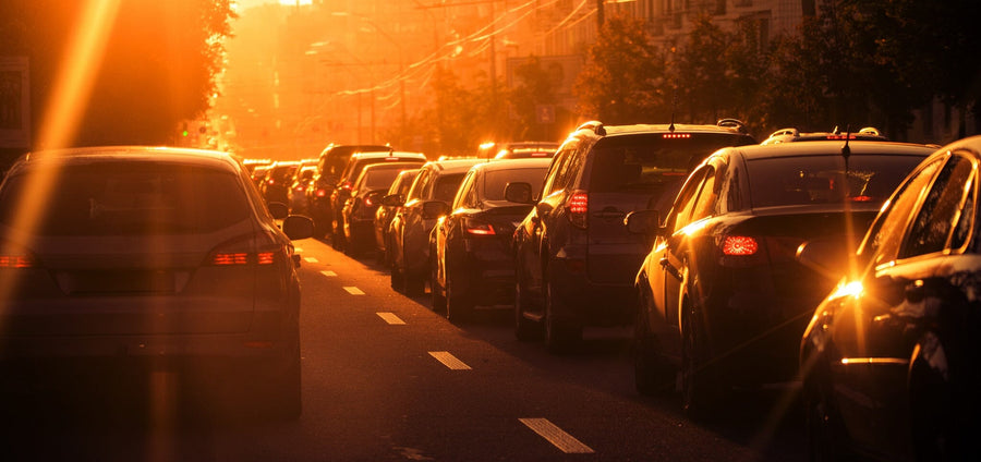 Traffic Jam at Sunset Wall Mural - Peel and Stick Wall Murals Peel and stick Wall Mural Color Original Custom Size