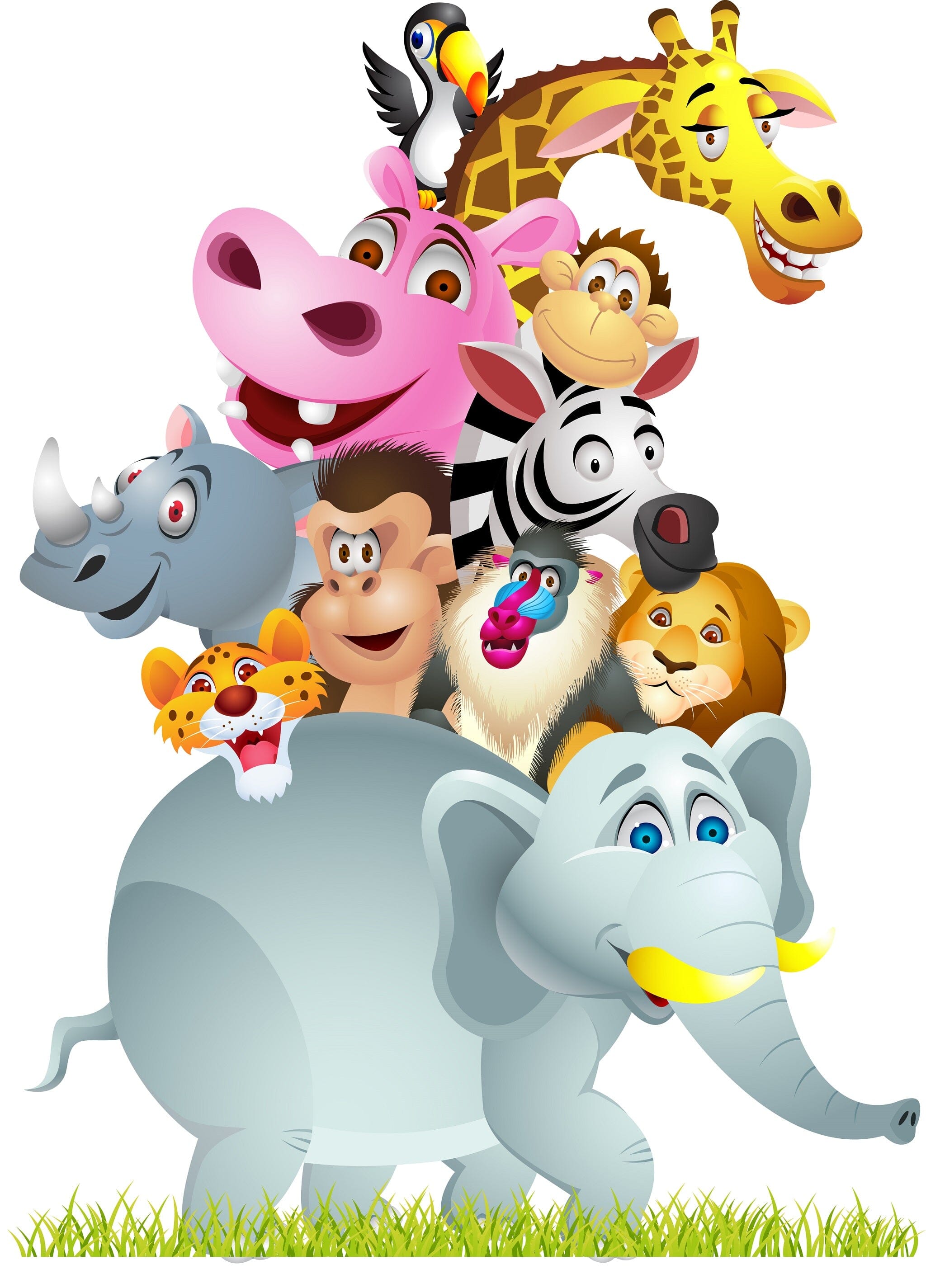 Spring Animal Stack Animal Stack Wall Mural - PASWM
