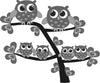 An Owl Family Peel and Stick Wall Mural Peel and stick Wall Mural Deposit photo Black & White Original Custom Size