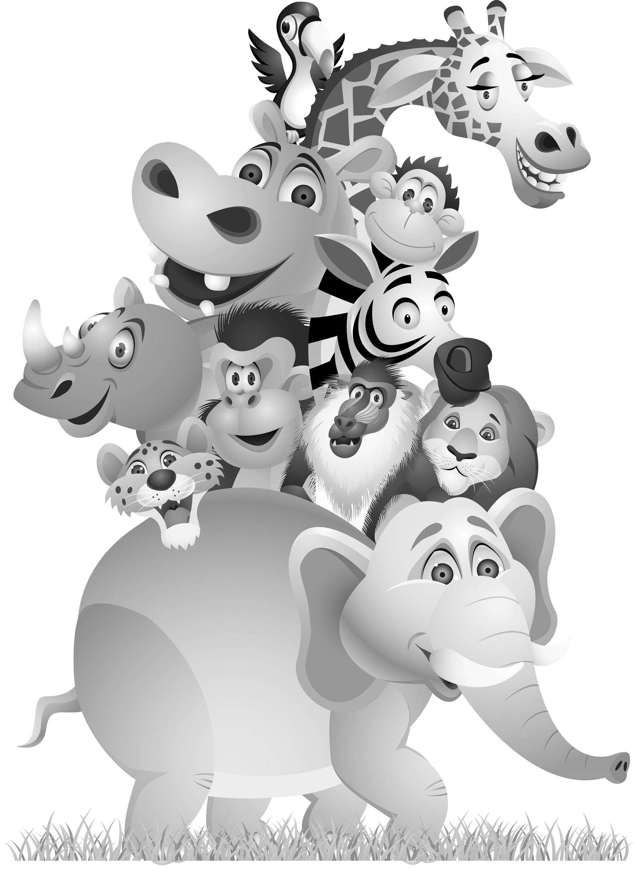 Spring Animal Stack Animal Stack Wall Mural - PASWM