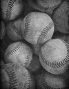 monochrome couple of old baseballs – Peel and Stick Wall Murals