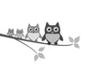 Owls Peel and Stick Wall Mural Peel and stick Wall Mural Deposit photo Black & White Flipped Custom Size