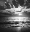 monochrome beautiful sunset over sea with clouds creating a picturesque scene – Peel and Stick Wall Murals