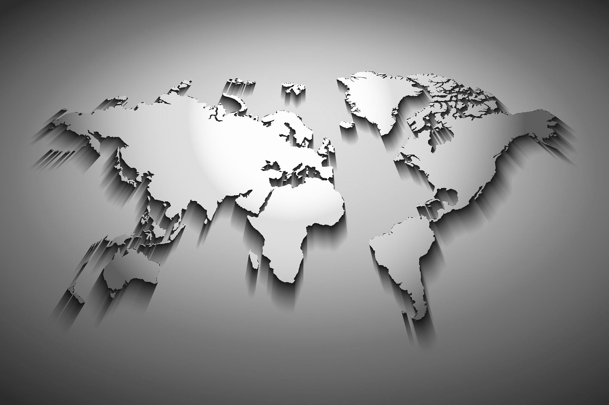 World Map Embossed Wall Mural - PASWM
