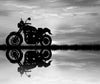 Motorcycle at Sunset Wall Mural Wallpaper Mural Deposit photo Black & White Original Custom Size