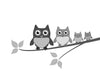 Owls Peel and Stick Wall Mural Peel and stick Wall Mural Deposit photo Black & White Original Custom Size