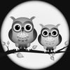 Owls and Full Moon Peel and Stick Wall Mural Peel and stick Wall Mural Deposit photo Black & White Original Custom Size