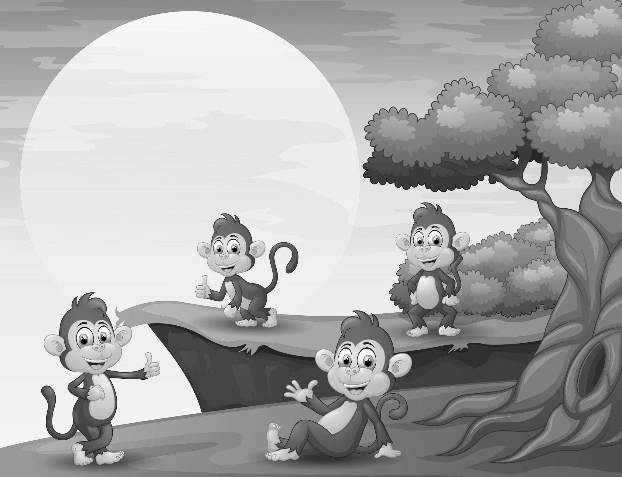 Playful Monkeys in Nature Wall Mural - PASWM