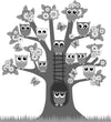 Tree of Owls Peel and Stick Wall Mural Peel and stick Wall Mural Deposit photo Black & White Original Custom Size