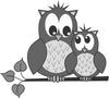 Two Cute Owls Wall Mural Wallpaper Mural Deposit photo Black & White Original Custom Size