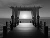 Black and white wedding gazebo on wooden pier overlooking the sea – Peel and Stick Wall Murals