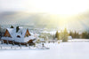 big winter house on the snowy mountain