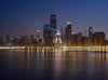 Chicago Night time Skyline Beacon Wall Mural Wallpaper Mural Color Custom Size