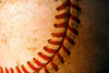 closeup of an old weathered baseball – Peel and Stick Wall Murals