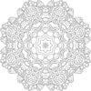 A black and white Color My Strawberry Mandala coloring page by COLOR ME IN.