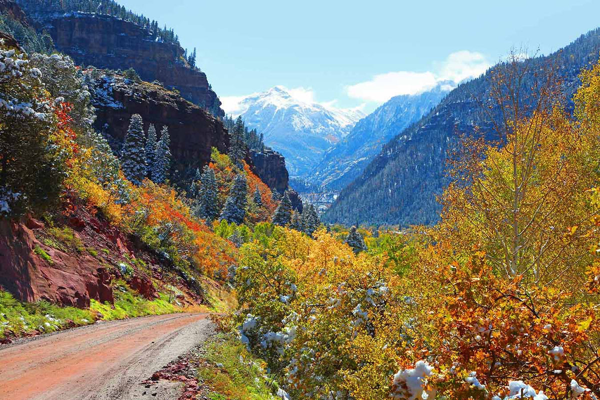 Colorado Mountains Autumn Road Wall Mural