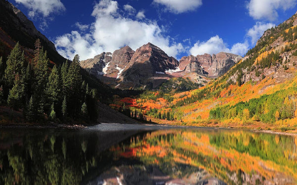 Fall At Scenic Maroon Bell Mountains In Colorado Wall Mural Wallpaper Mural Deposit Photo Color Original Custom Size