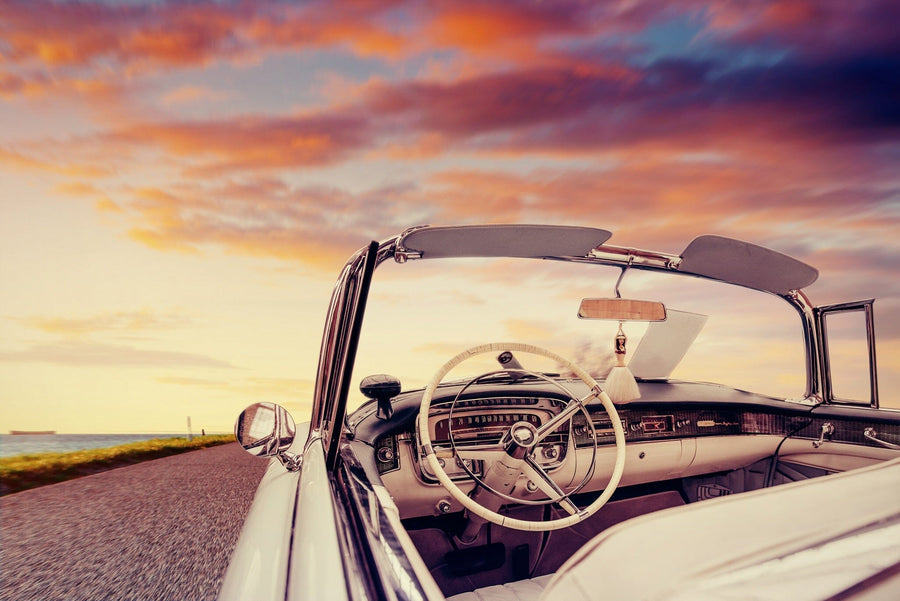 Fantastic Asphalt Road Along the Sea to the West Wall Mural Wallpaper Mural Color Original Custom Size