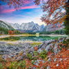 Fusine Lake with Mangart Peak Wall Mural Wallpaper Mural Deposit Photo Color Original Custom Size