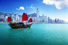 Hong Kong City Harbour Wall Mural – Peel and Stick Wall Murals Peel and stick Wall Mural Color Original Custom Size