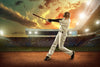 Baseball player swinging the bat – Peel and Stick Wall Murals