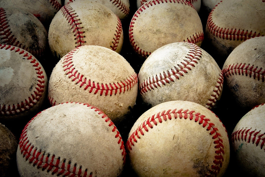 dirty old baseballs 