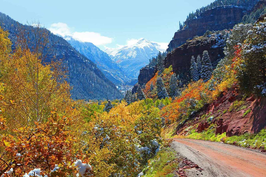 Colorado Mountains Autumn Road Wall Mural Wallpaper Mural Deposit Photo Color Original Custom Size