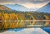 Sylvenstein Lake in Bavarian Alps at Golden Autumn Wall Mural