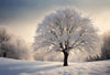 Winter Forest Snow-Covered Tree at Sunset Wall Mural