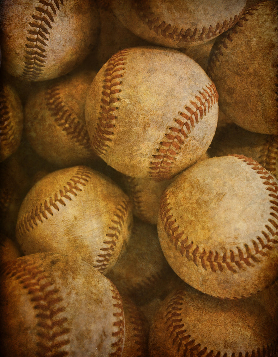 old vintage baseballs – Peel and Stick Wall Murals
