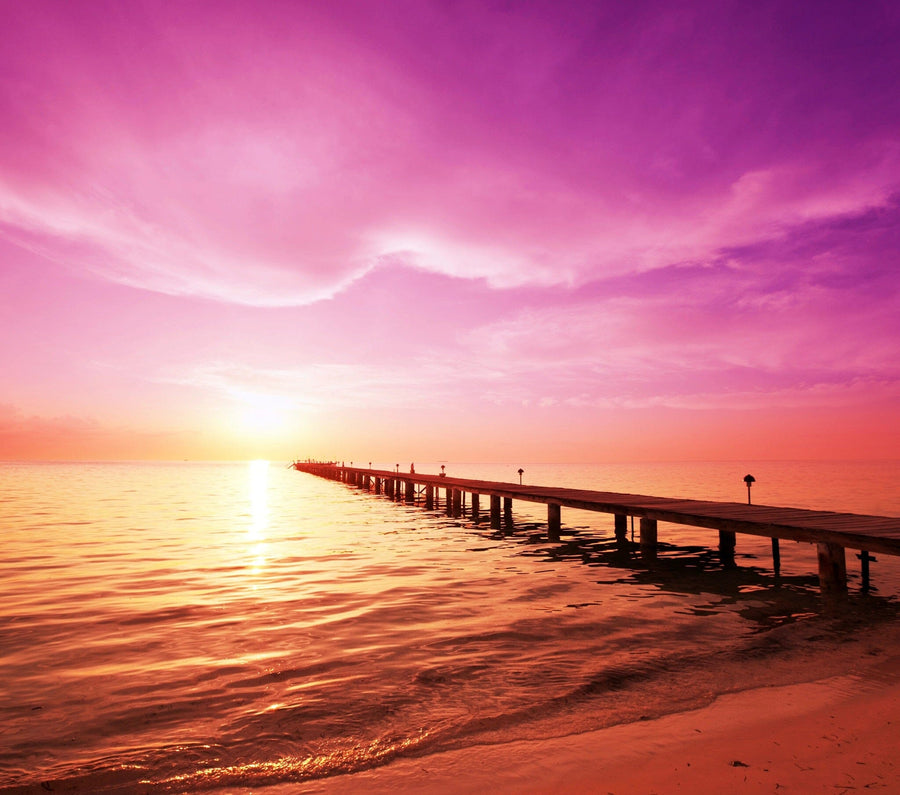 serene sunset scene at the beach