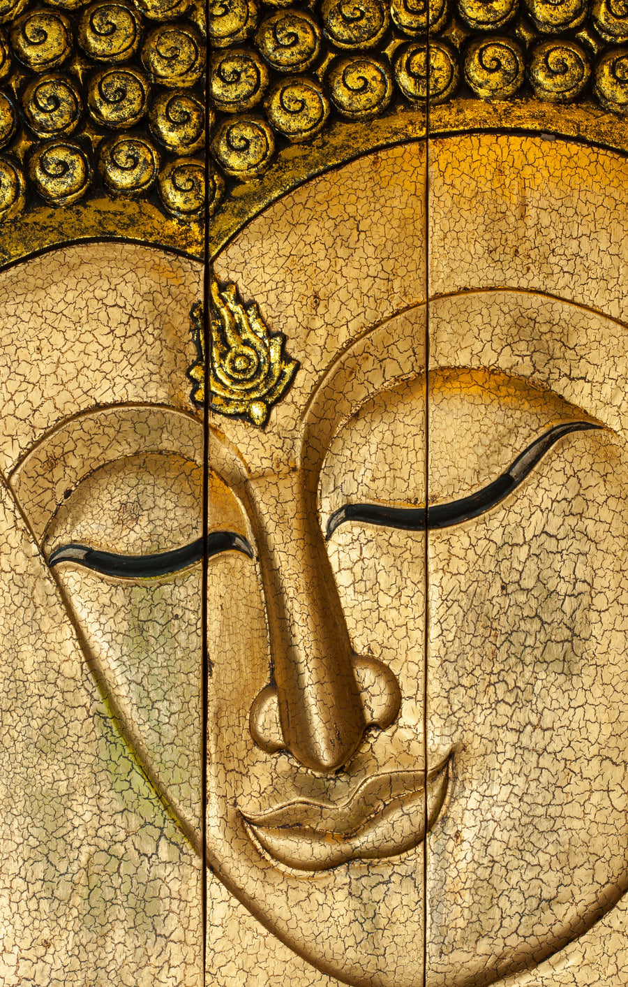 Buddha face on wood – Peel and Stick Wall Murals