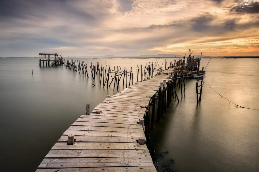 Carrasqueira Old Wooden Pier Wall Mural Peel and stick Wall Mural PASWM 