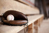 mitt with a baseball in the dugout – Peel and Stick Wall Murals