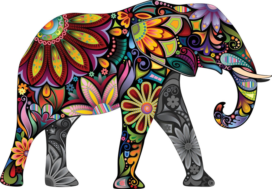 Colorful Elephant Wall Mural Peel and stick Wall Mural Color Original Custom Size