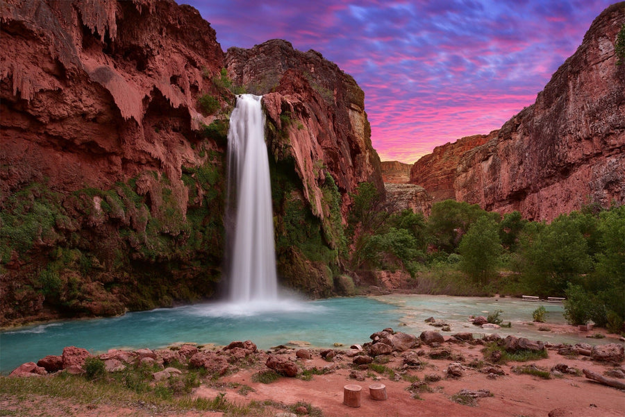 Havasu Falls in Havasupai Wall Mural Peel and stick Wall Mural Deposit Photo Color Original Custom Size