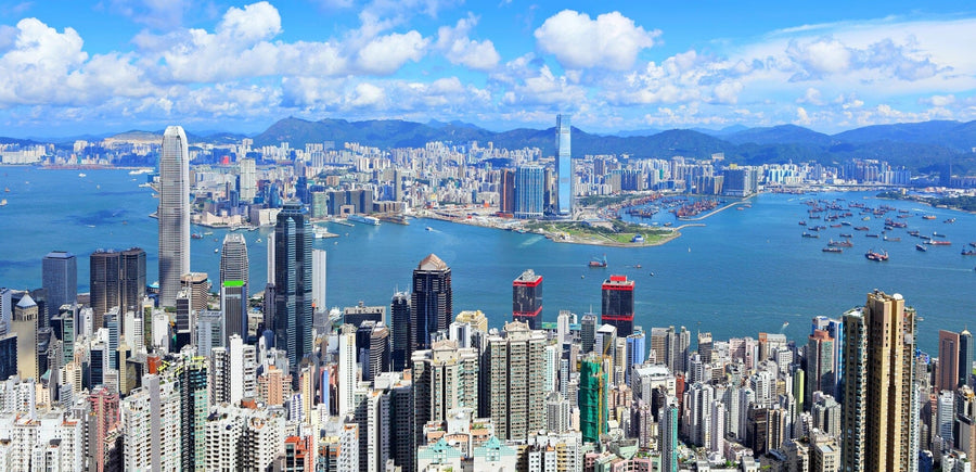 Hong Kong Skyline View – Peel and Stick Wall Murals Peel and stick Wall Mural Color Original Custom Size