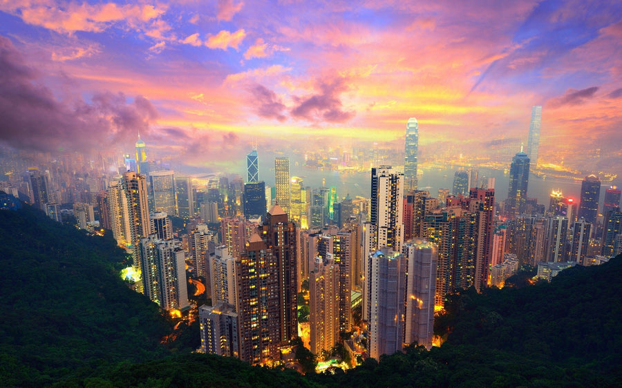 Hong Kong from Victoria Peak Wall Mural – Peel and Stick Wall Murals Peel and stick Wall Mural Color Original Custom Size