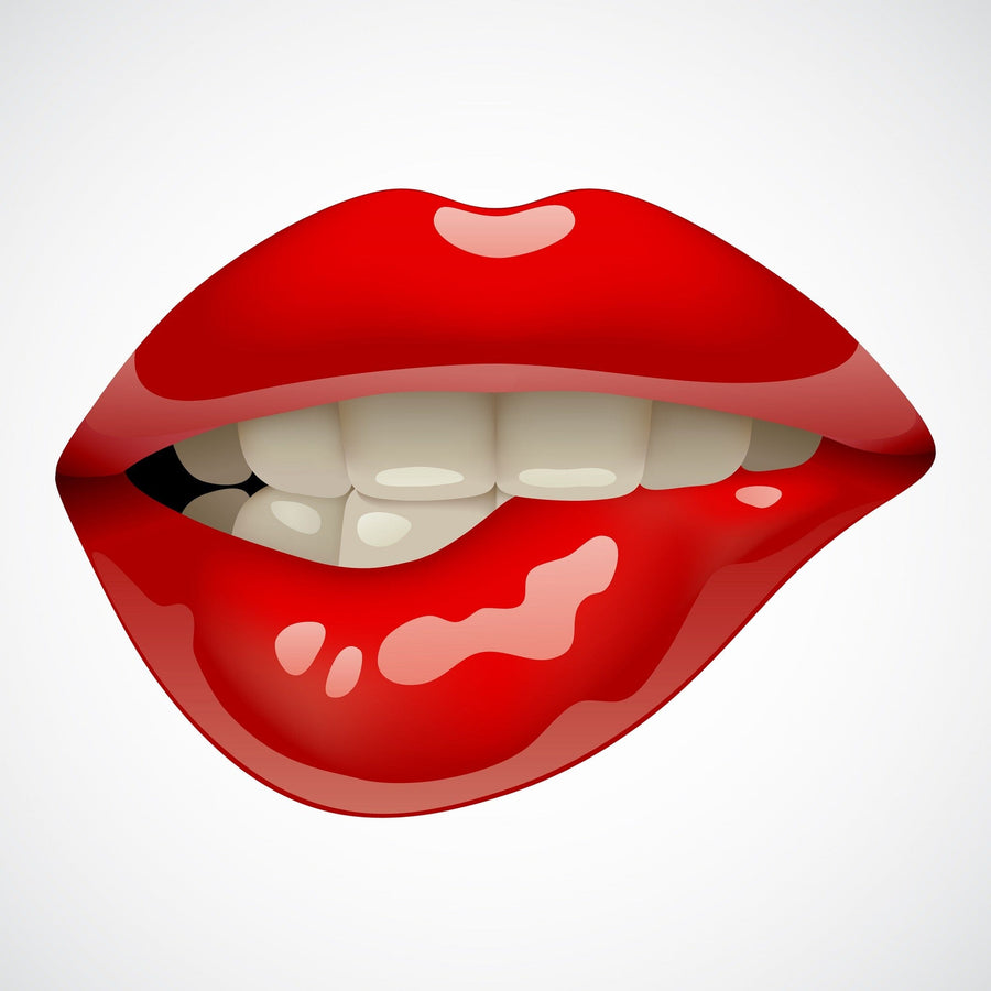 Lip Bite Vector Wall Mural Peel and stick Wall Mural photo Color Original Custom Size