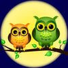 Owls and Full Moon Peel and Stick Wall Mural Peel and stick Wall Mural Deposit photo Color Flipped Custom Size