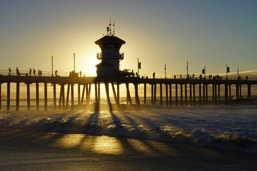 Pacific Ocean Huntington Beach Pier Wall Mural Wallpaper Mural Photo Color Original Custom Size