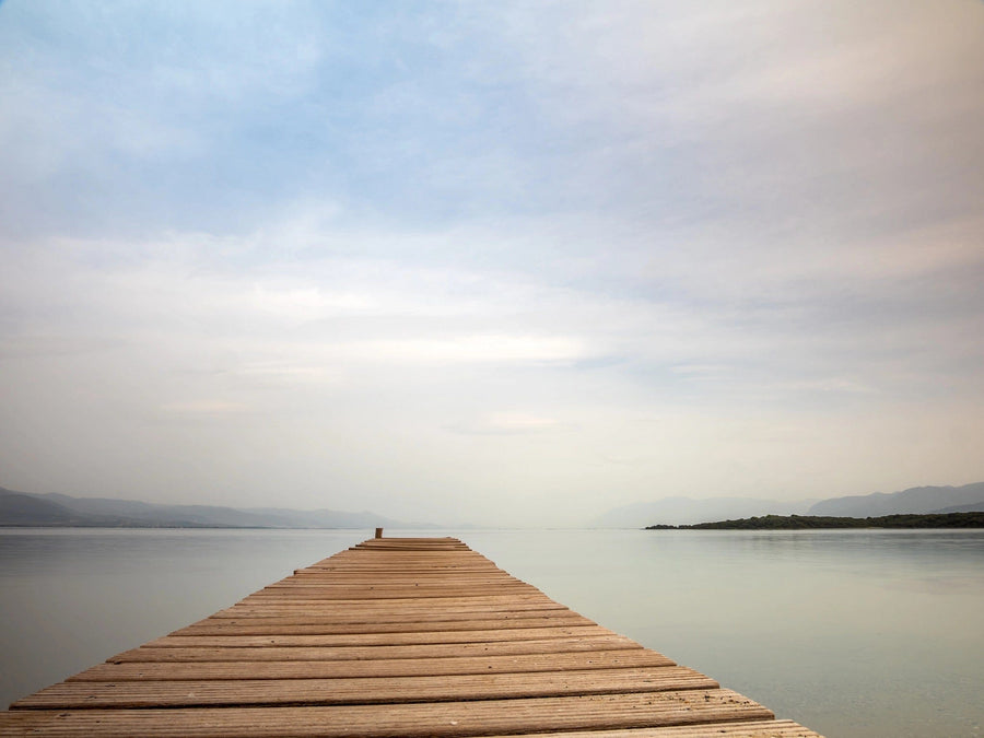 Quiet Morning Dock Wall Mural Peel and stick Wall Mural PASWM Color Original 