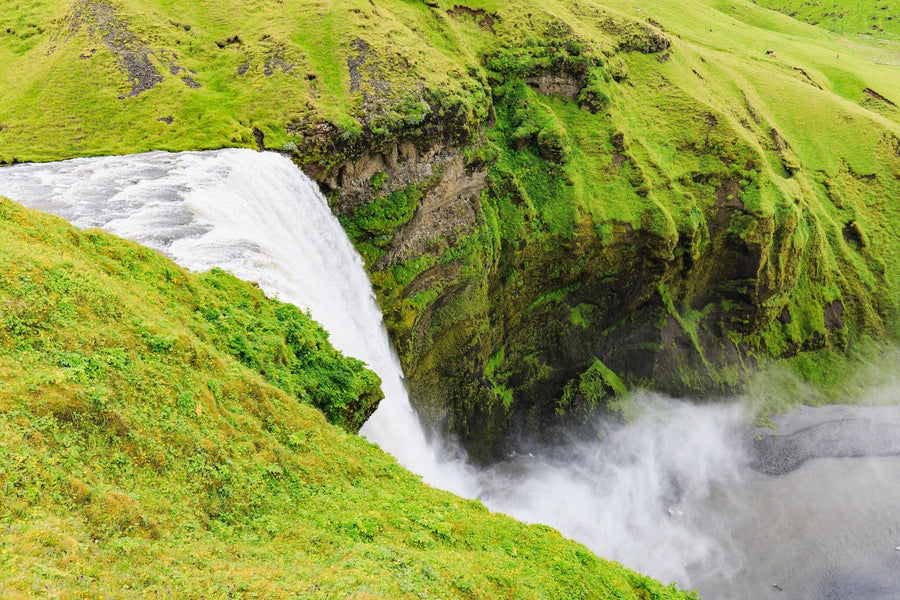 Skogafoss Waterfall Wall Mural Peel and stick Wall Mural Deposit Photo Color Original Custom Size