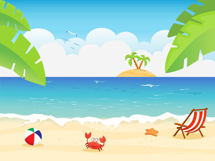 Summer Beach Vector Wall Mural Wallpaper Mural Deposit Photo Color Original Custom Size